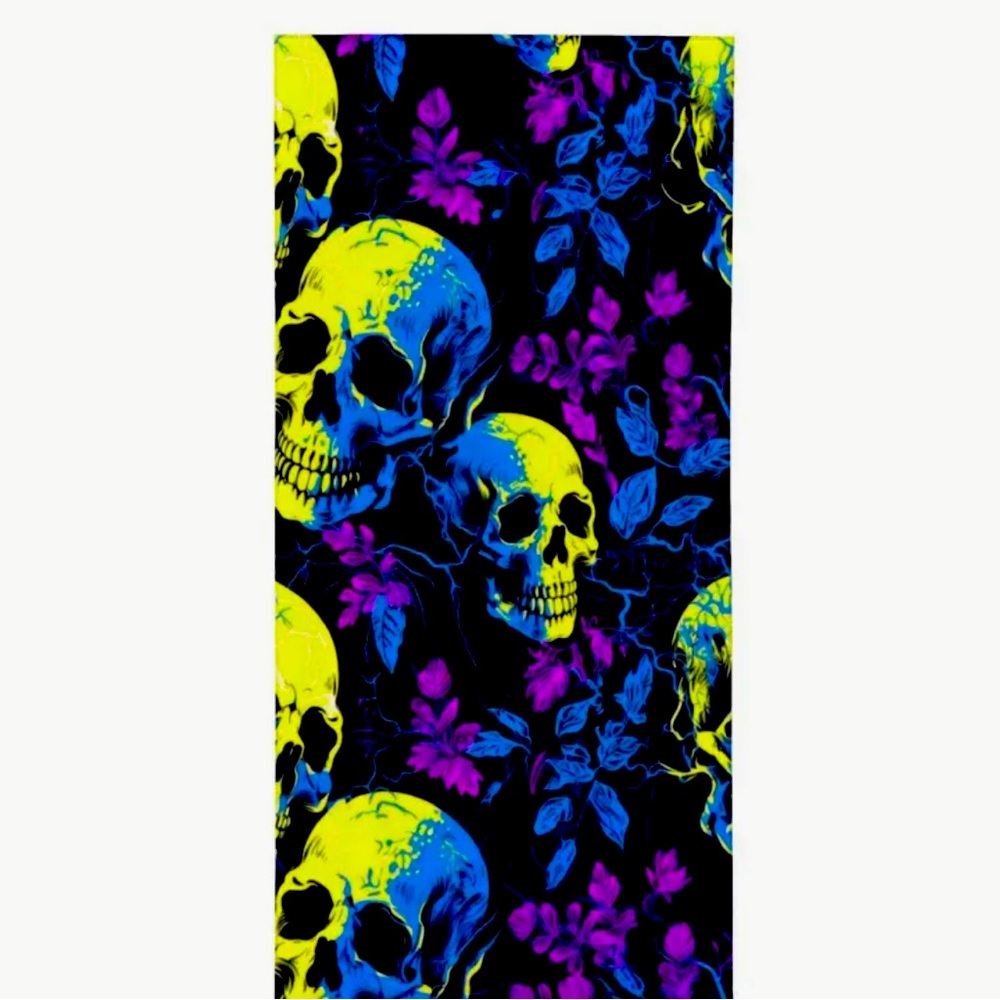 Vibrant Skull and Floral Print Beach Towell